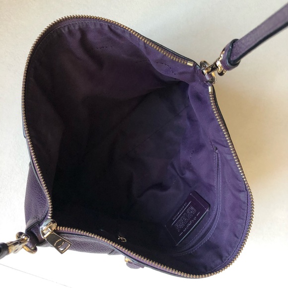 Coach Prairie Pebble Leather Satchel Bag Plumb/Purple EUC - Picture 9 of 11